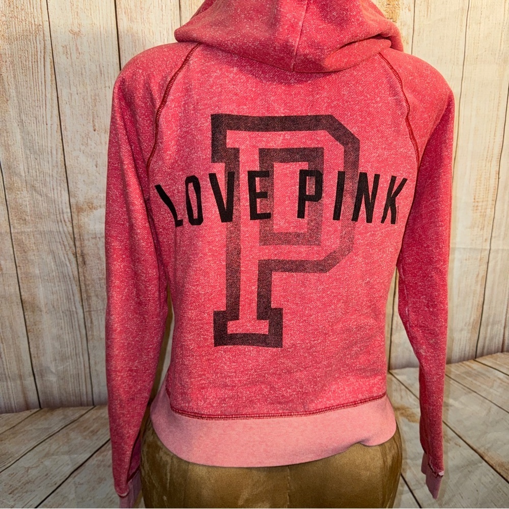 PINK Victoria Secret VINTAGE Graphic Zip Hoodie, Love Pink, Women’s /Teens Sz L‌